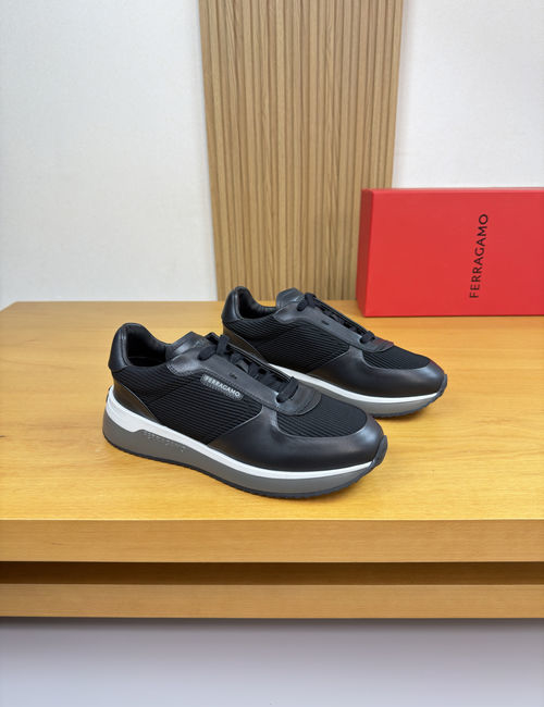 Ferragamo Premium Nappa Leather Casual Sneakers
