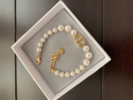 Christian Dior CD Letter Pearl Bracelet