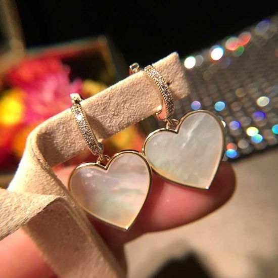 Apm monaco Double Sided Heart Shell Petal Earrings