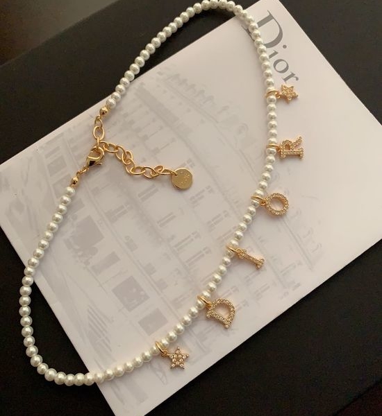 Chanel Elegant Pearl Brass Necklace