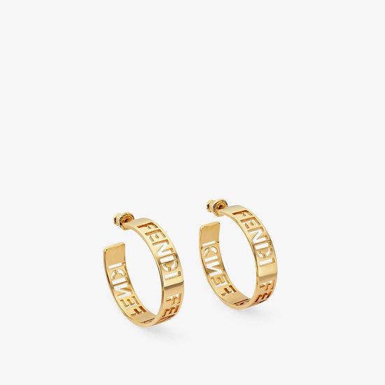 Fendi Large Hoop Metal Earrings