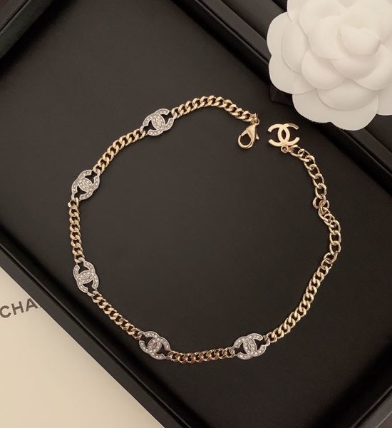 Chanel Two Tone Chain Link Necklace