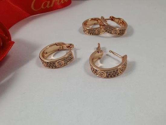 Cartier Classic Paved Cubic Zirconia Hoop Earrings