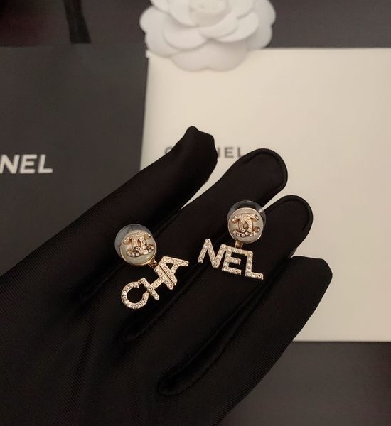Chanel New Letter Earrings Brass Material