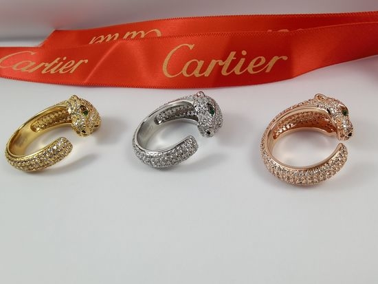 Cartier Emerald Pave Leopard Adjustable Ring