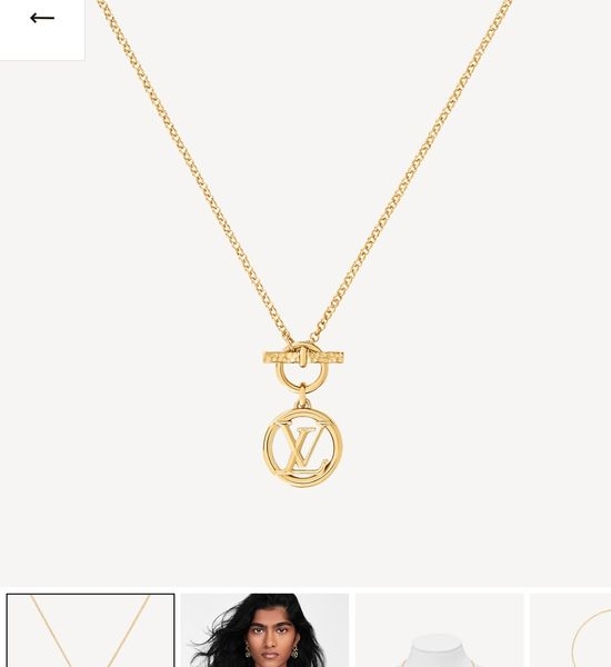 Louis Vuitton LV Hammered Clasp Pendant Necklace