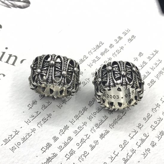 Chrome Hearts Full Diamond Cross Retro Ring