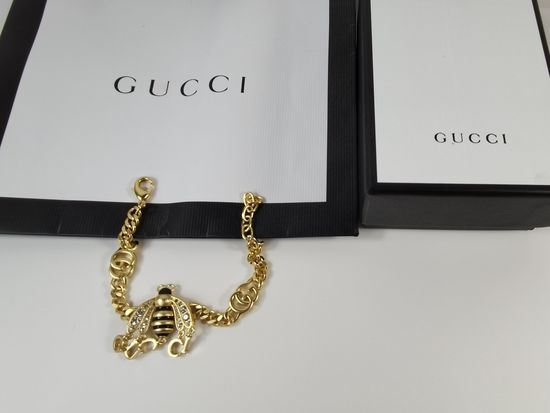 Gucci Vintage Bee Adjustable Bracelet Pearl Detail