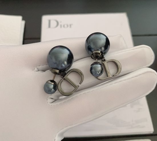 Chanel Black Pearl Drop Earrings Brass Material