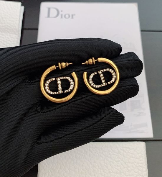 Christian Dior CD Vintage Round Ear Hooks
