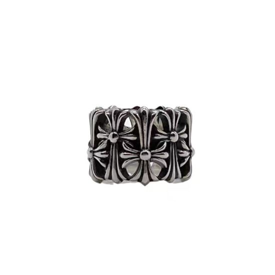 Chrome Hearts Vintage Cross Engraved Ring with Details