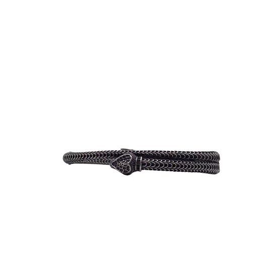 Gucci Snake Shape Engraved Silver Bangle