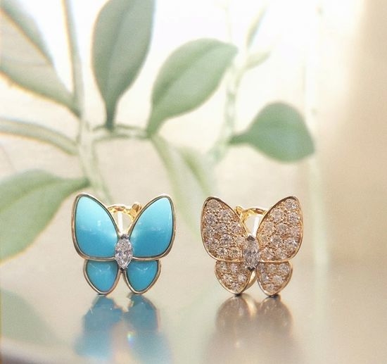 Van Cleef & Arpels VCA Turquoise Butterfly Earrings AB Design
