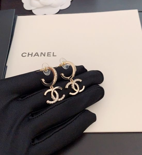 Chanel New Asymmetric Full Diamond Earrings