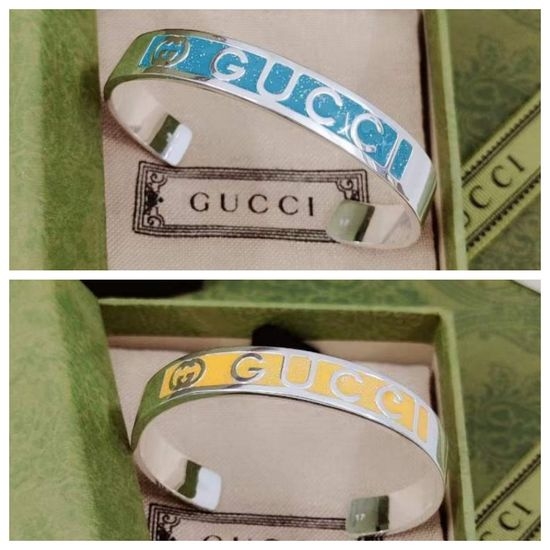 Gucci Enamel Decorated Chain Bracelet