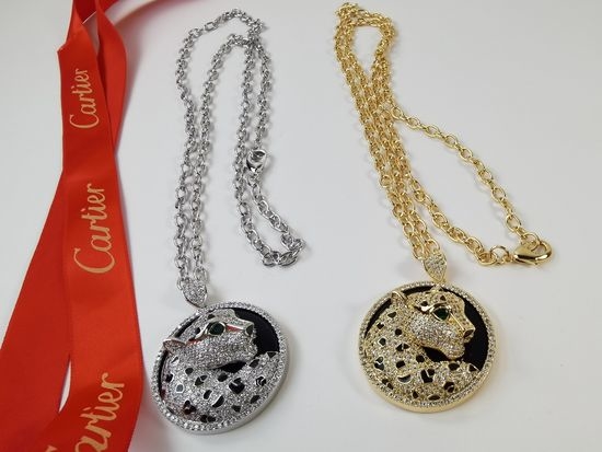 Cartier Full Diamond Bold Chain Leopard Necklace