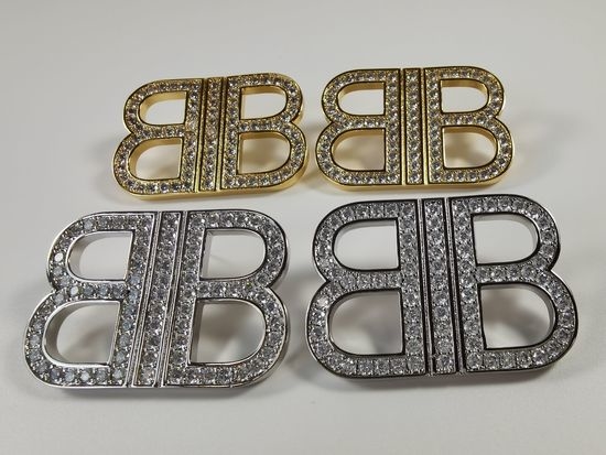 Balenciaga Full Diamond Oversized Stud Earrings