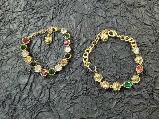 Gucci Colorful Gem Flower Decorated Bracelet