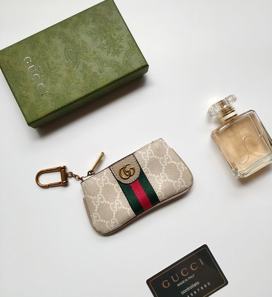 Gucci Canvas Webbing Strap Coin Purse Portable Pouch