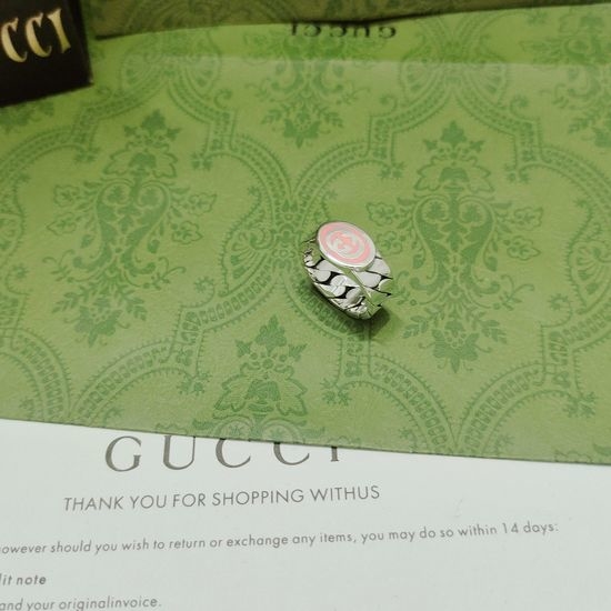 Gucci Enamel Pattern Ring Elegant Daily Wear