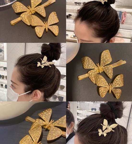 Christian Dior CD Butterfly Hair Clip Elegant Fashion Accessory