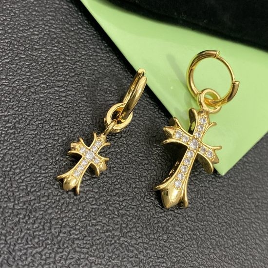 Chrome Hearts Stereo Cross Nail Stud Earrings