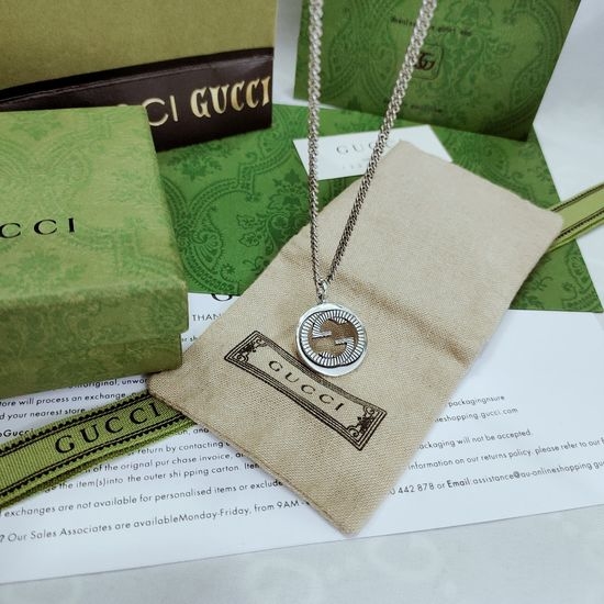 Gucci Double G Pattern Pendant with Unique Shape