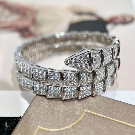Bvlgari Three Coil Textured Sparkling Bangle
