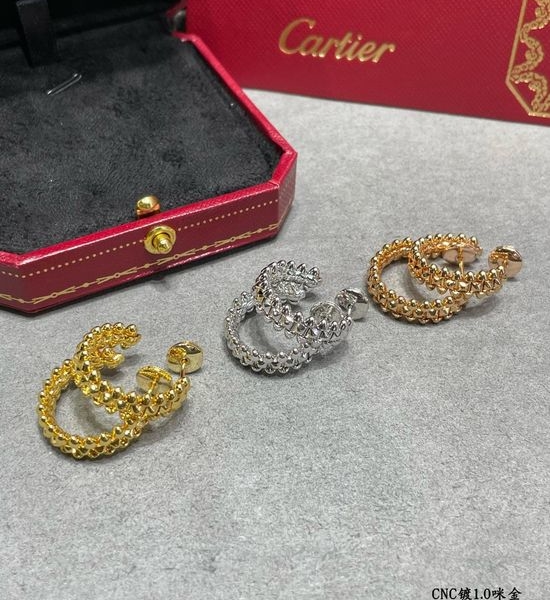 Cartier Gold Plated Rivet Design Earrings