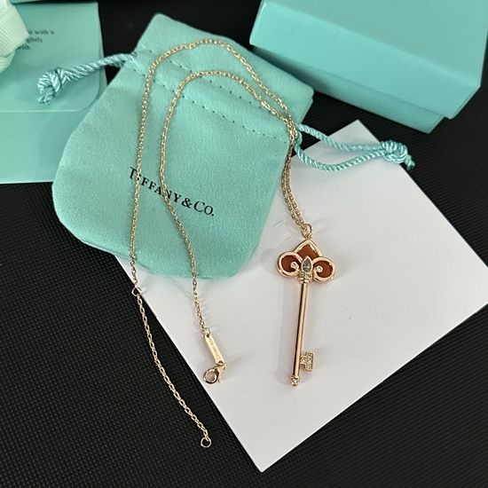 Tiffany & Co. Carnelian Key Pendant Silver Necklace