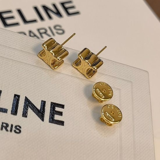 Celine Delicate Engraved Stud Earrings Easy to Match