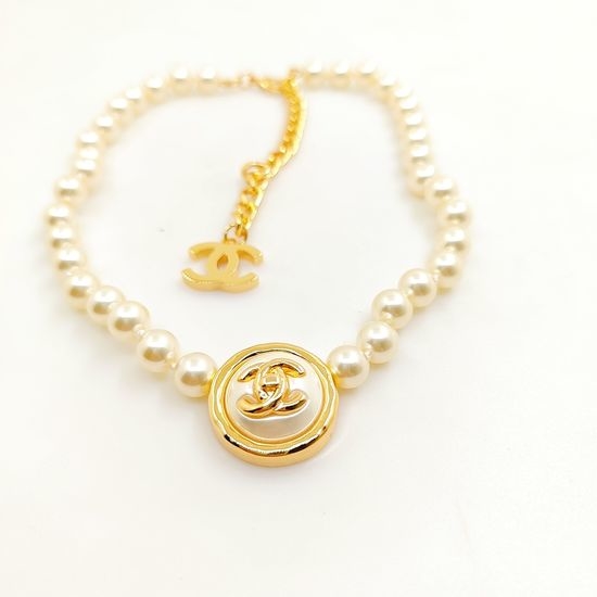 Chanel Resin Pearl Pendant Necklace