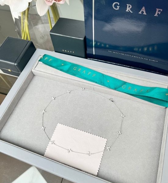 Graff Dainty Diamond Butterfly Pendant Necklace