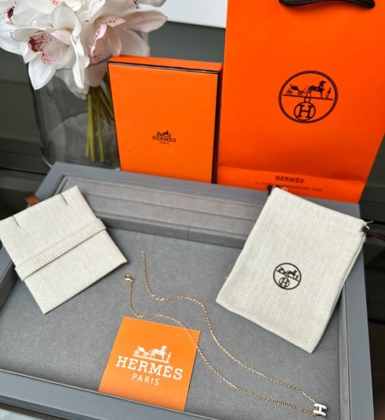 Hermes Mini Enamel Clavicle Chain Necklace