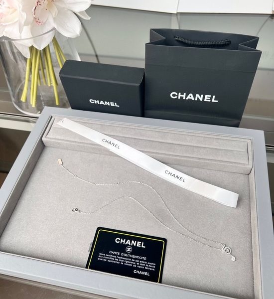 Chanel Number Inlaid Diamond Pendant Necklace