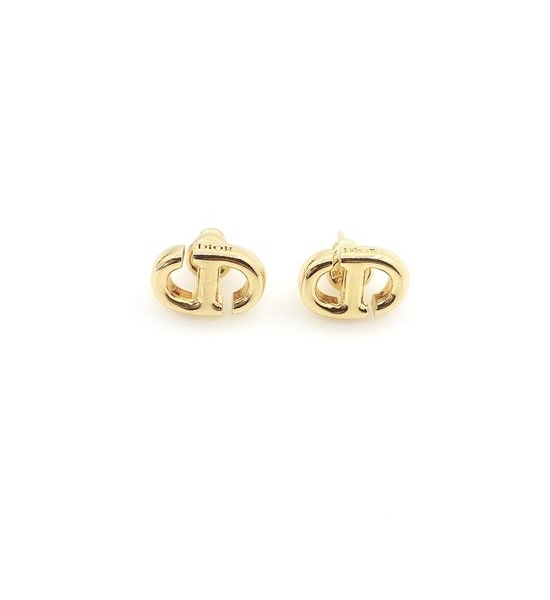Christian Dior CD Mini Smooth Letter Stud Earrings