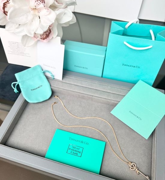 Tiffany & Co. Woven Design Full Diamond Key Necklace