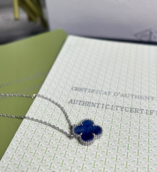 Van Cleef & Arpels VCA Pietersite Clover Exquisite Necklace