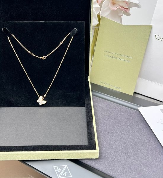 Van Cleef & Arpels VCA Mother of Pearl Butterfly Necklace Adjustable