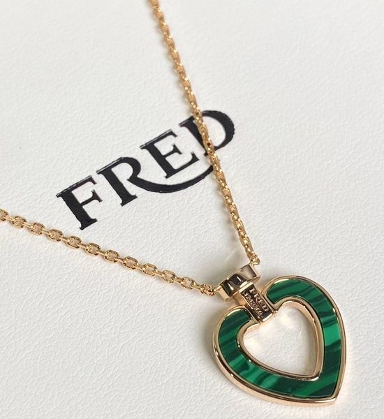 Fred Diamond Inlaid Heart Pendant Necklace