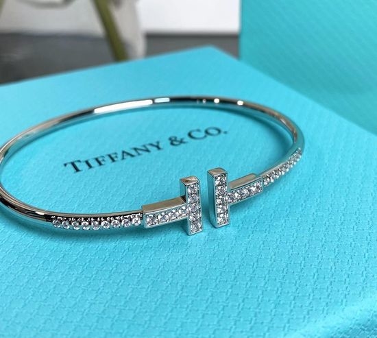Tiffany & Co. Paved Shiny Diamonds Elegant Bangle