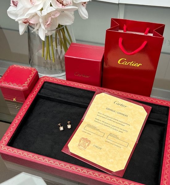 Cartier Glossy Pearl Stud Earrings