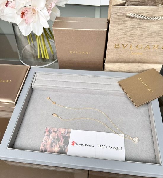 Bvlgari Full Diamond Fan Pendant Necklace