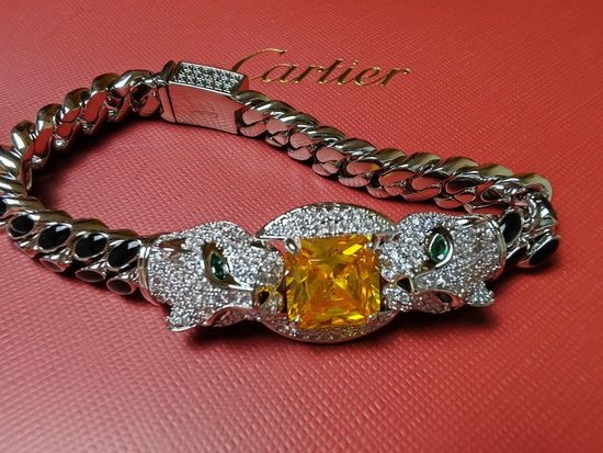 Cartier Diamond Double Leopard Head Bracelet