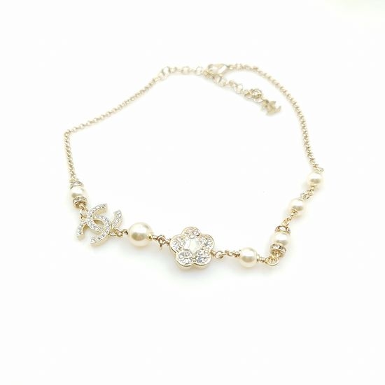 Chanel Paved Flower Light Gold Necklace