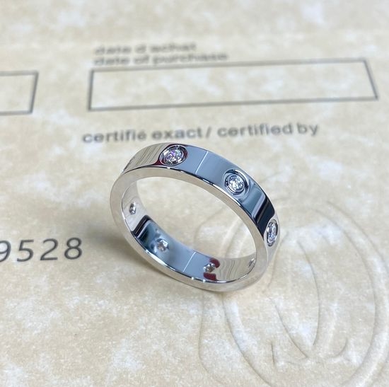 Cartier Diamond Inlaid Rose Gold Ring