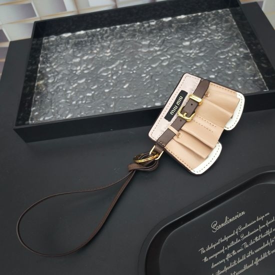 Miu Miu Lambskin Keychain with Mirrored Back