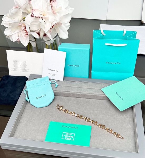 Tiffany & Co. Diamond Inlaid Buckle Chain Bracelet