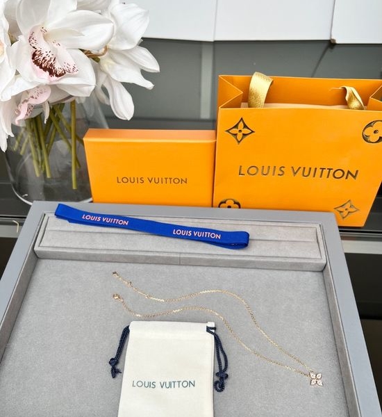 Louis Vuitton LV Full Pave Flower Pendant Necklace