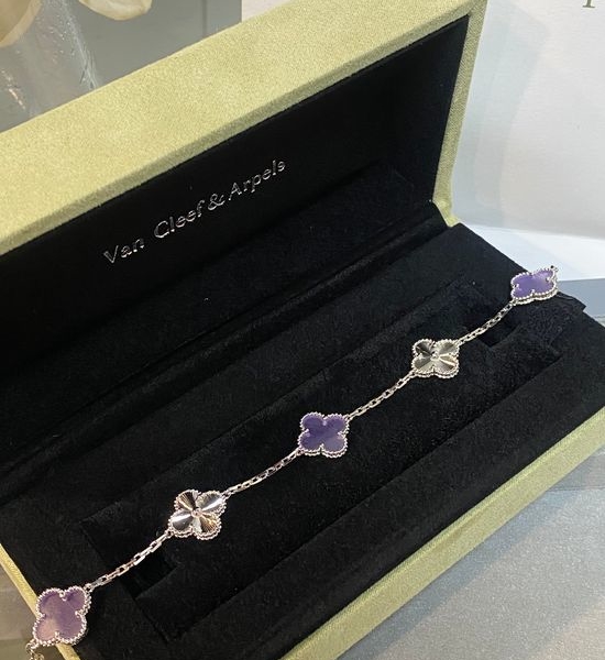 Van Cleef & Arpels VCA Four Leaf Clover Gemstone Bracelet